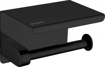 Accesorii toaleta - Suport hartie igienica cu raft culoare negru mat Deante Round