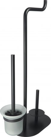 Accesorii toaleta - Suport perie wc multifunctional negru mat Deante Silia