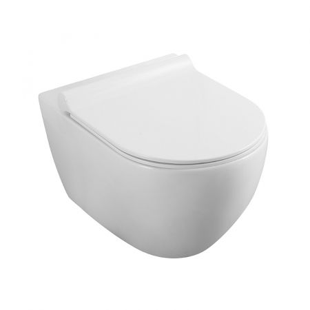 Vase WC - Vas wc suspendat rimless cu capac quick release si soft close, alb, Minerva, Fluminia