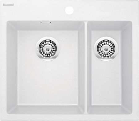 Chiuvete bucatarie compozit - Chiuveta bucatarie compozit cu doua cuve, alb mat, Deante Eridan