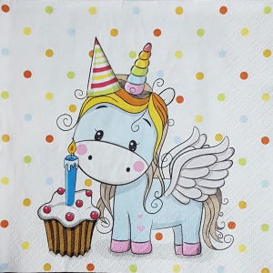Nunta, botez, zi de nastere - servetel-cu-unicorn