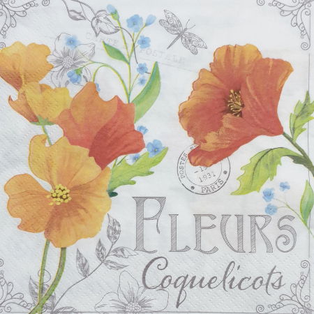 Florale, peisaje - servetel-pentru-decoupage-33x33cm-maci