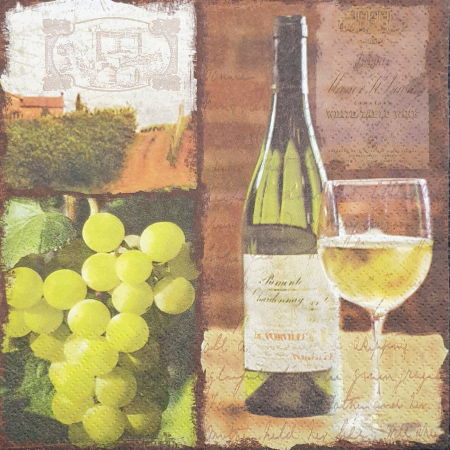 Decor - servetel-decorativ-pentru-decoupage-33x33cm-vin-alb