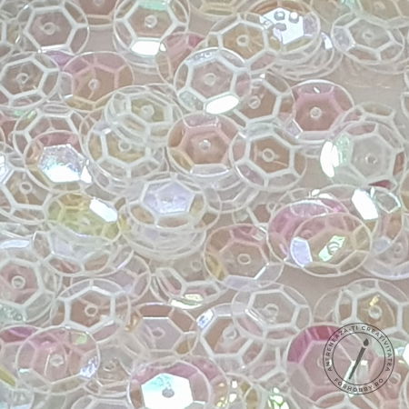 Accesorii craft - paiete-rotunde-fatetate-8mm-transparent-holograma