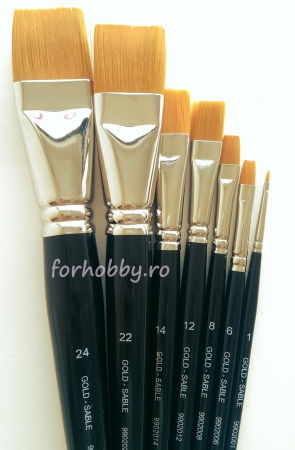 Arta plastica - pensule-gold-sable-seria-9902-drept-par-sintetic-taklon