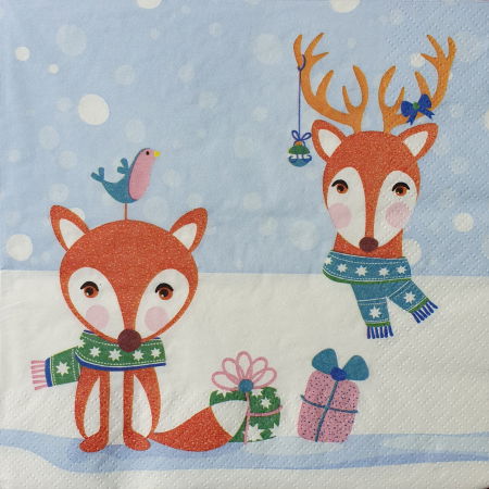 Animale - servetel-decorativ-pt-decupaj-ren-vulpe