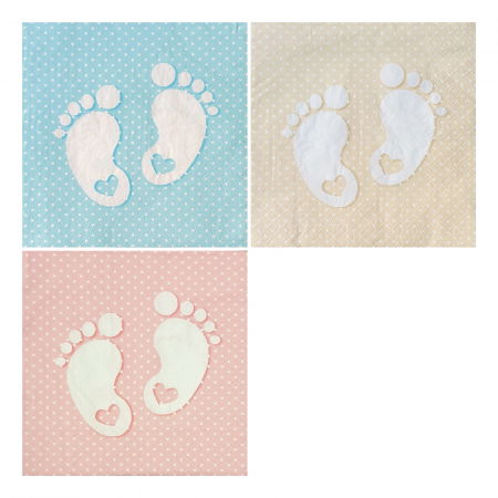 Nunta, botez, zi de nastere - servetel-pentru-decoupage-33-x-33cm-talpi-bebe-cu-inima
