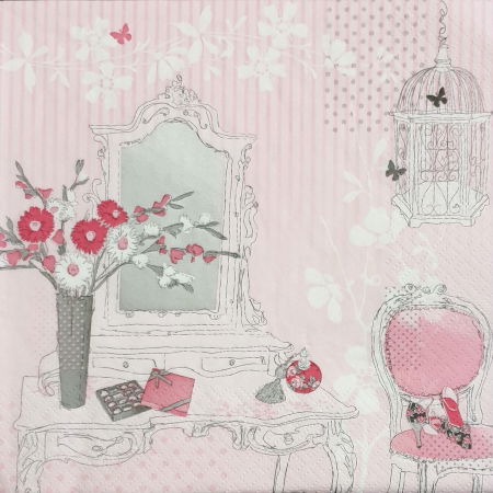 Decor - servetel-decorativ-pentru-decoupage-33x33cm-masa-cu-oglinda