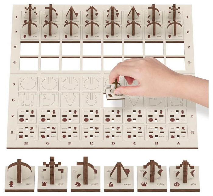Set puzzle din lemn - Tabla de sah cu pioni [3]