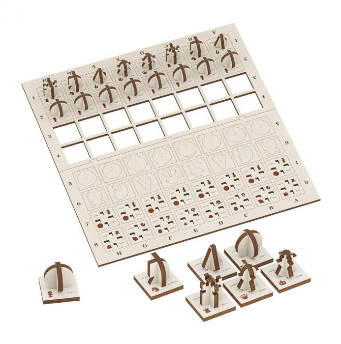 Set puzzle din lemn - Tabla de sah cu pioni [1]