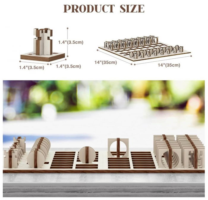 Set puzzle din lemn - Tabla de sah cu pioni [6]