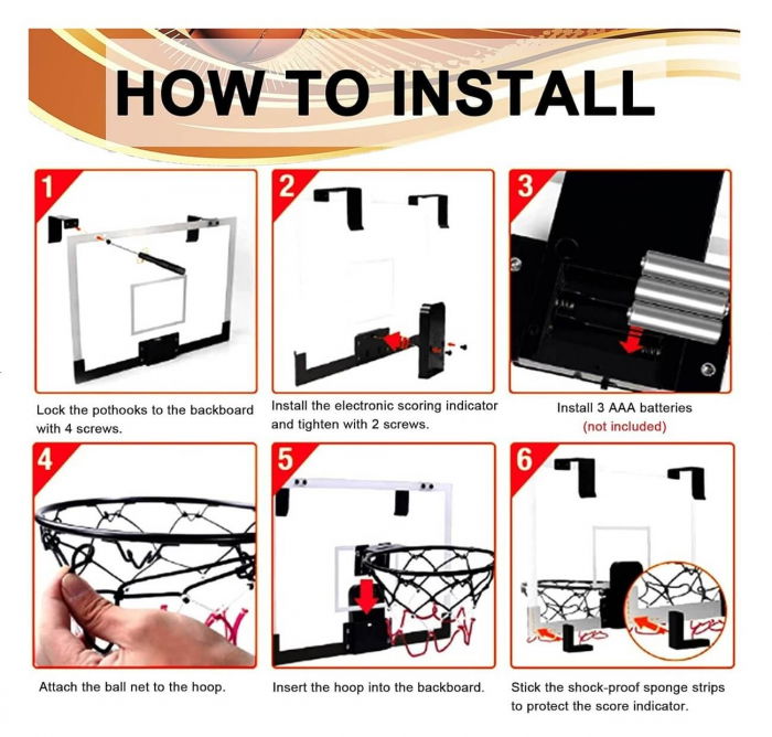 Mini joc de baschet cu tabela electronica - 3 mingi [5]