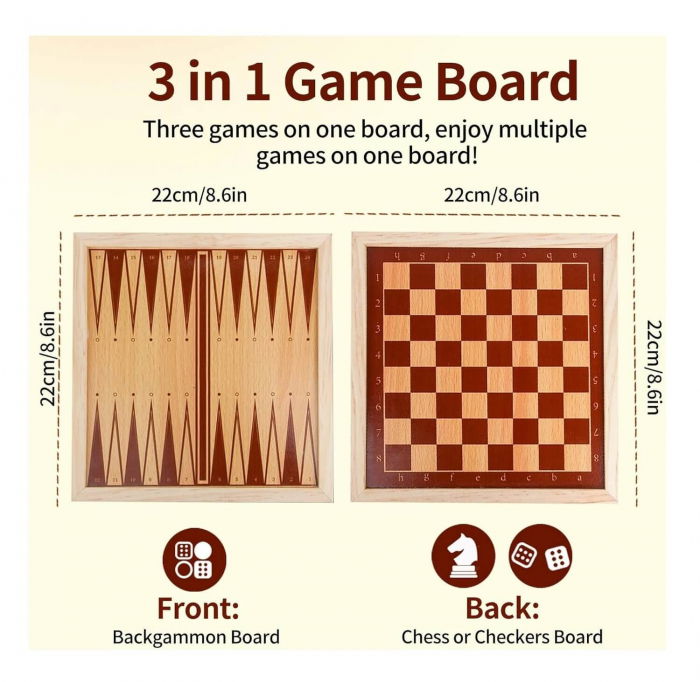 Mini set de calatorie - Sah, Dame, Table [2]