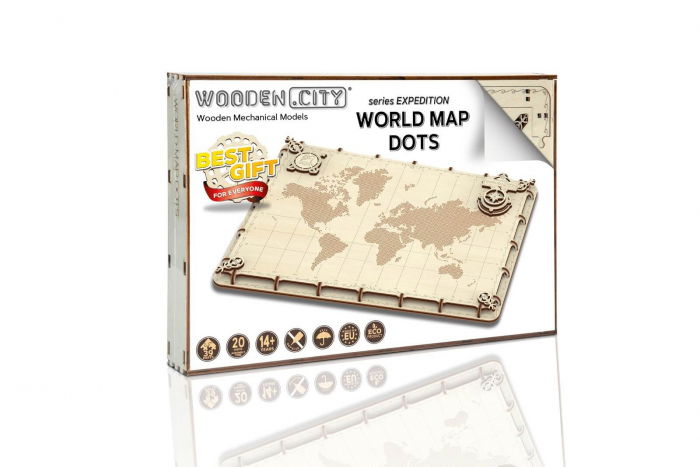 Puzzle 3D - Harta Lumii punctata [2]