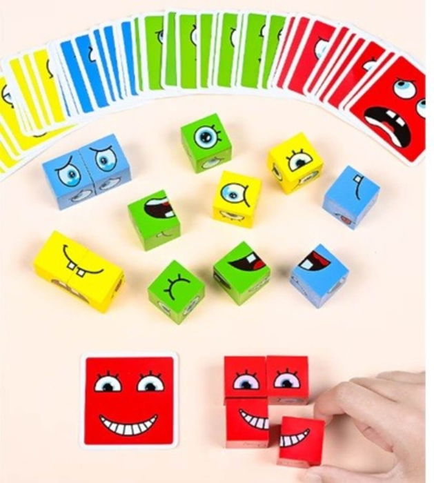 Puzzle cu fete schimbatoare-Cuburi Colorate [4]