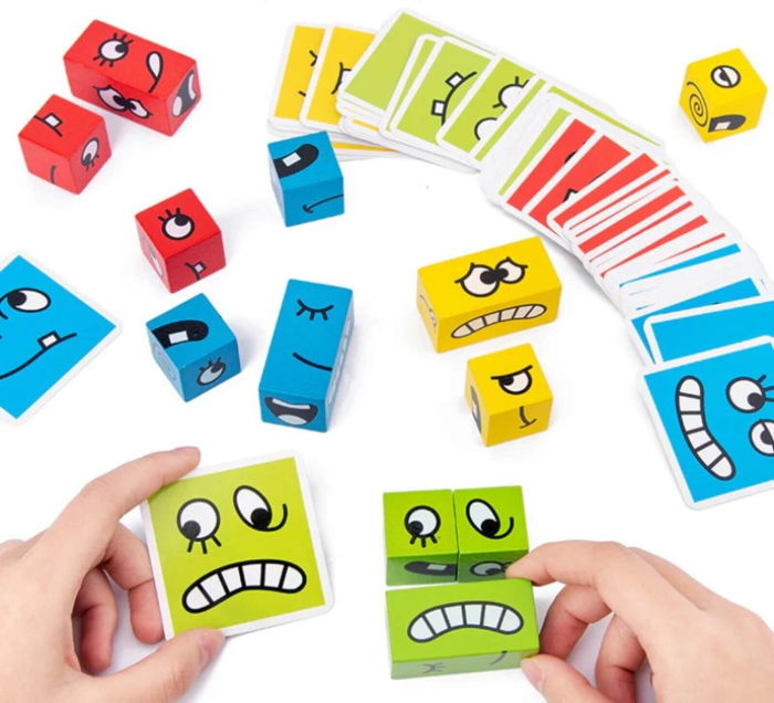 Puzzle cu fete schimbatoare-Cuburi Colorate [6]