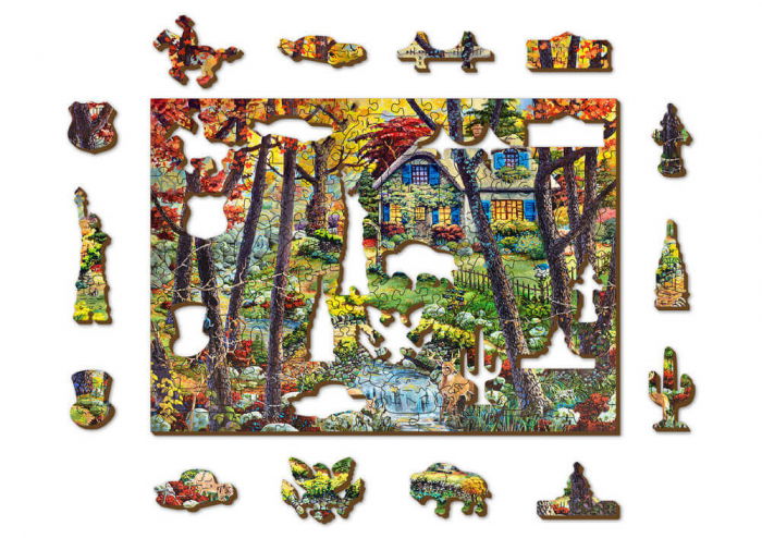 Puzzle din lemn - A Cottage in the Woods - 200 piese [2]