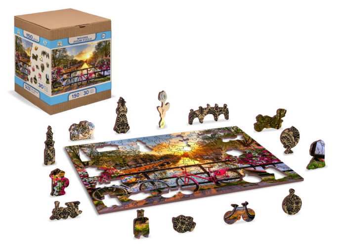 Puzzle din lemn - Bicycles of Amsterdam - 150 piese [3]