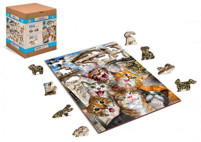 Puzzle din lemn - Kittens in London - 150 piese [3]
