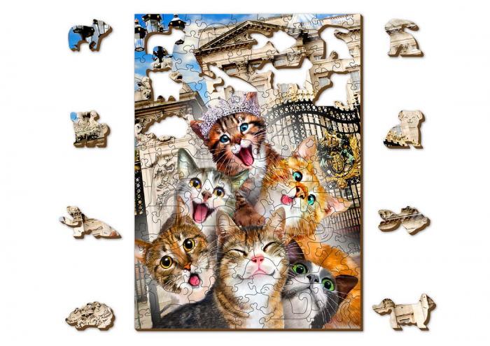 Puzzle din lemn - Kittens in London - 150 piese [2]