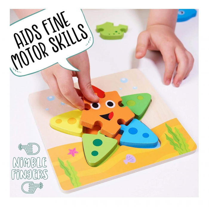 Set puzzle din lemn - Let's Play Under the Sea [4]