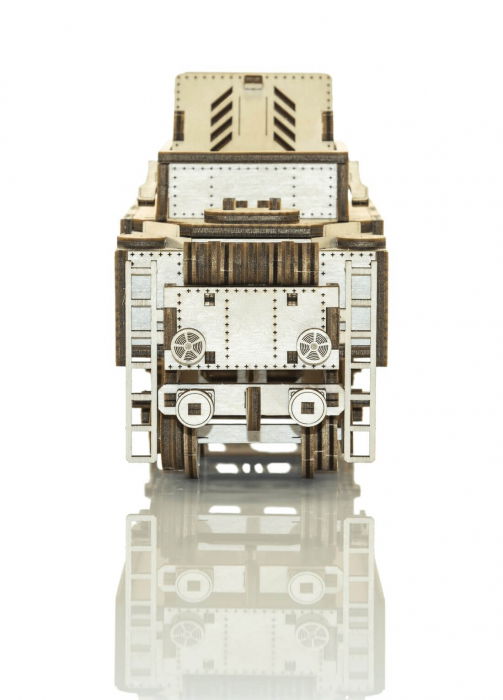 Puzzle mecanic 3D - Tren Expres cu vagon si sine [4]