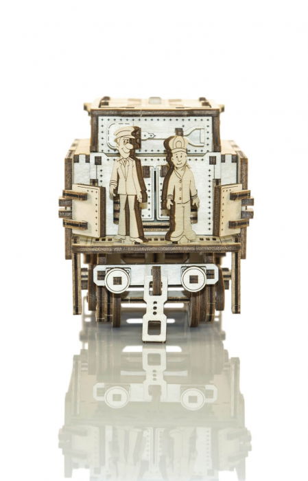 Puzzle mecanic 3D - Tren Expres cu vagon si sine [3]