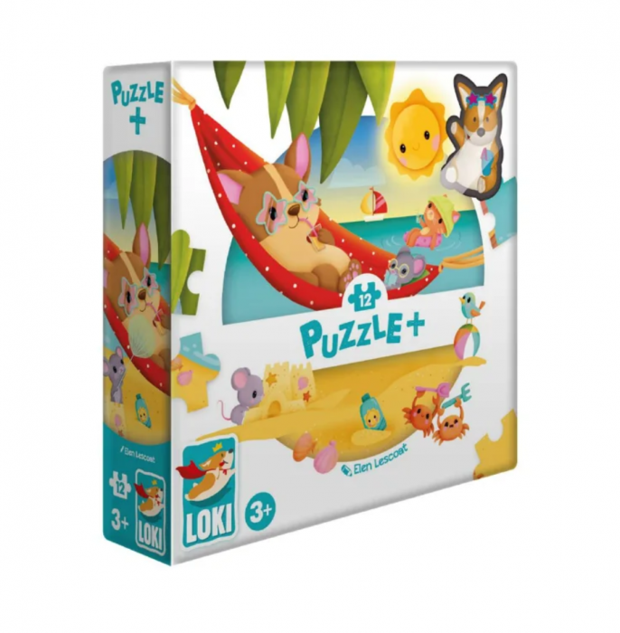 Puzzle Plus: Loki at the beach - 12 pcs [1]