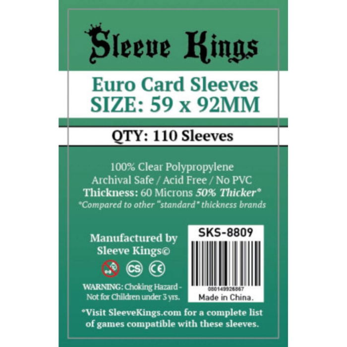Sleeve Kings Euro Card, 59 x 92 mm