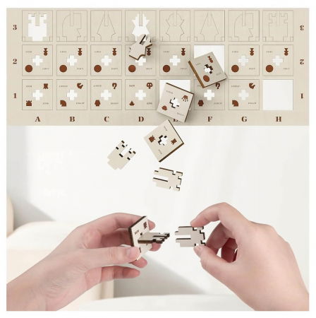 Set puzzle din lemn - Tabla de sah cu pioni [1]