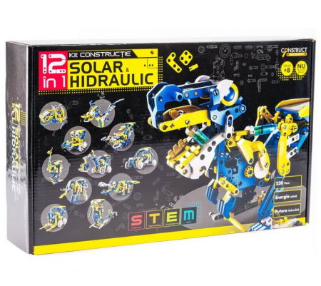 Robotica - Kit de constructie Roboti Solari si Hidraulici 12 in 1 (RO)