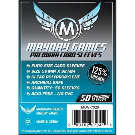 Accesorii jocuri de societate - Mayday Premium Euro Card Sleeves - 59x92mm