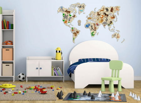 Puzzle 3D - Harta Lumii cu animale [2]