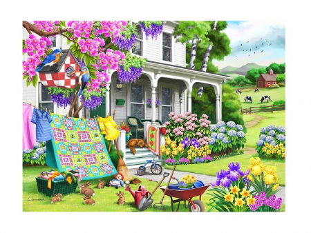 Puzzle - Puzzle din lemn - Countryside Garden - 200 piese