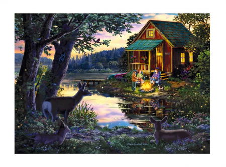Puzzle - Puzzle din lemn - Evening at the Lakehouse - 200 piese