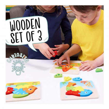 Set puzzle din lemn - Let's Play Under the Sea [4]