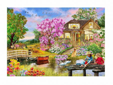 Puzzle - Puzzle din lemn - Springtime Cottage - 200 piese