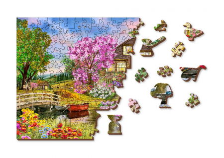 Puzzle din lemn - Springtime Cottage - 200 piese [5]