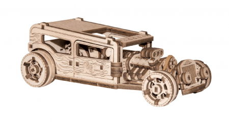Puzzle din lemn Wooden City - Puzzle mecanic 3D - Hot Rod