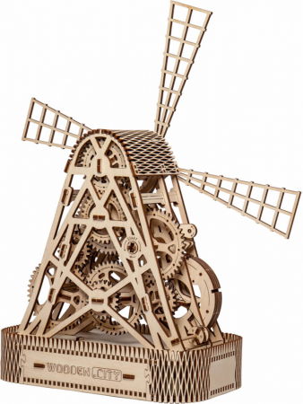 Puzzle din lemn Wooden City - Puzzle mecanic 3D - Moara de vant