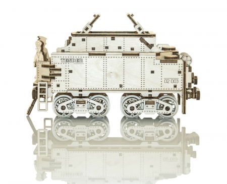 Puzzle mecanic 3D - Tren Expres cu vagon si sine [1]