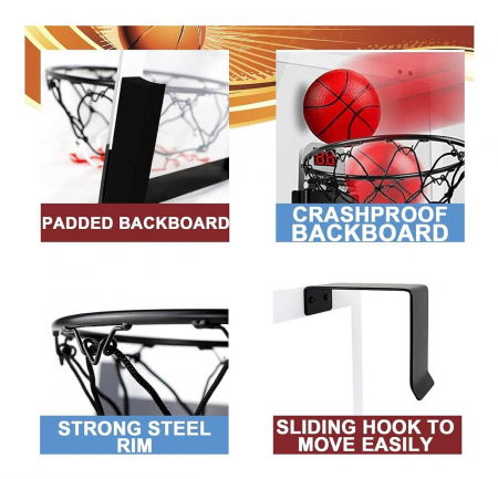 Resigilat - Mini joc de baschet cu tabela electronica - 3 mingi [3]