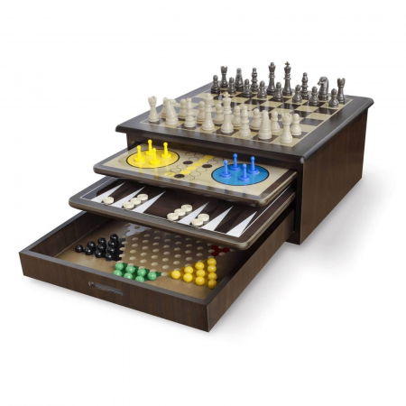 Jocuri clasice - Set 10 Jocuri Deluxe in cutie din lemn