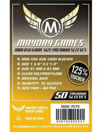 Accesorii jocuri de societate - Set 50 Mini USA Premium Card Sleeves 41 x 63 mm