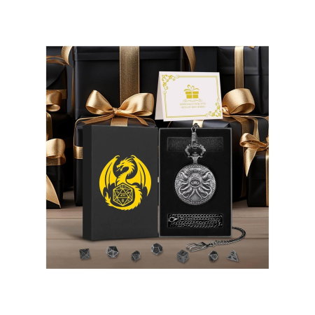 Set 7 mini zaruri metalice DND - Cutie cadou [2]