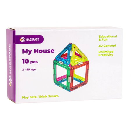 Seturi de constructie magnetice Magspace - Set magnetic 10 pcs Magspace - My House