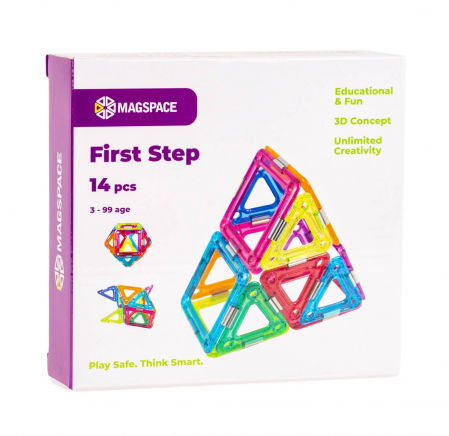 Seturi de constructie magnetice Magspace - Set magnetic 14 pcs Magspace - First Step