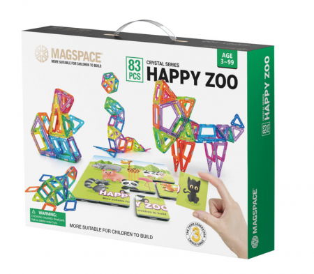 Seturi de constructie magnetice Magspace - Set constructie magnetic 83 piese - Magspace