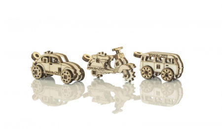 Set puzzle mecanic 3D - Transport Vintage (3 buc) [1]
