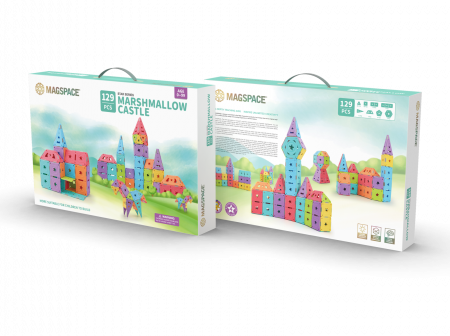 Robotica & Machete 3D - Set magnetic 129 pcs Magspace - Marshmallow Castle